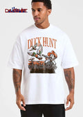 Duck Hunt Vintage Cartoon Hunter Shotgun Flying Mallards shirt