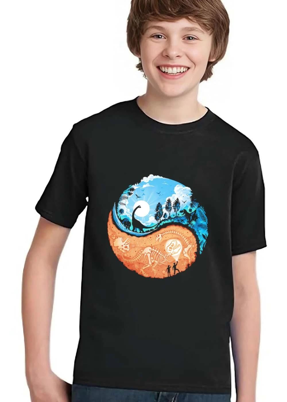 Yin Yang Prehistoric Dinosaurs Paleontologists Fossils Silhouette shirt