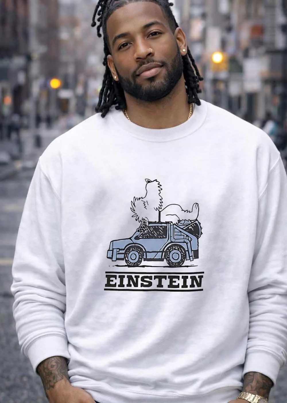 Einstein Dog Riding Delorean Back to the Future shirt