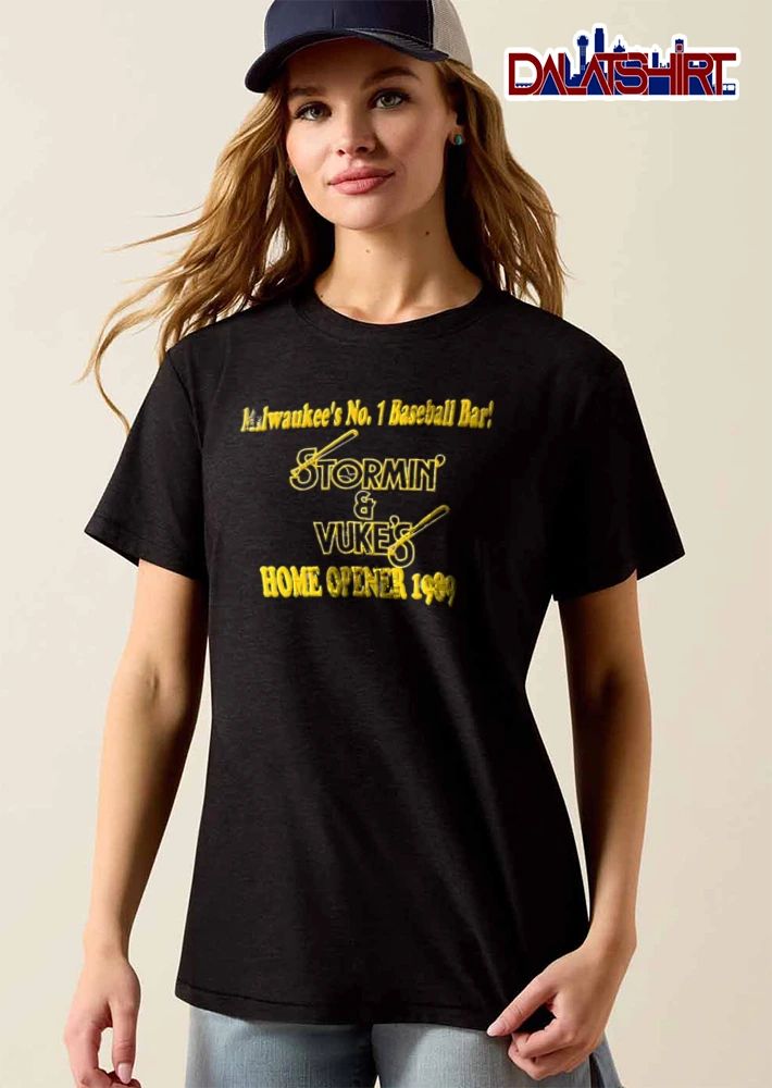 Milwaukees No 1 Baseball Bar Stormin And Vukes Home Opener 1989 Crossed Bats Ball Logo shirt