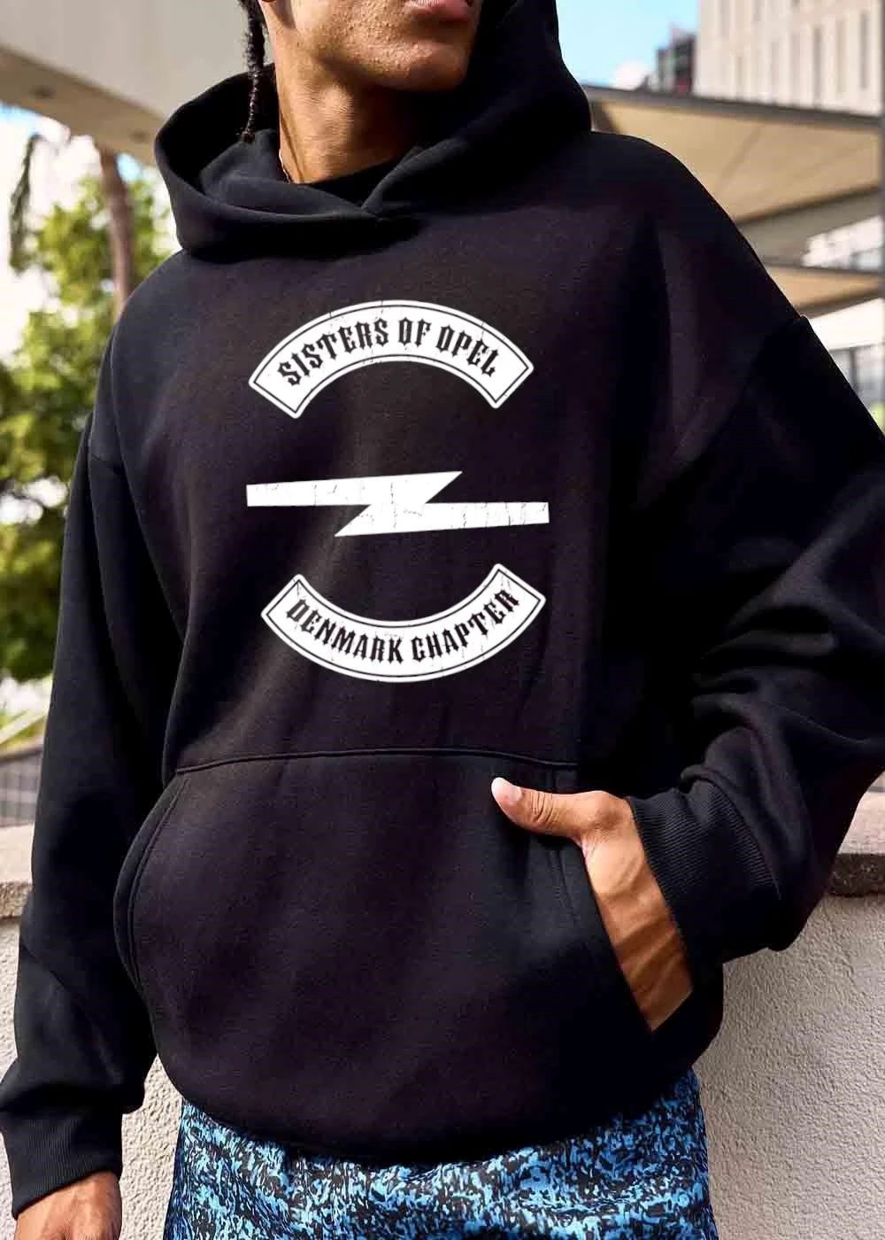 Sisters Of Opel Denmark Chapter Distressed Rockers Lightning Bolt Emblem shirt