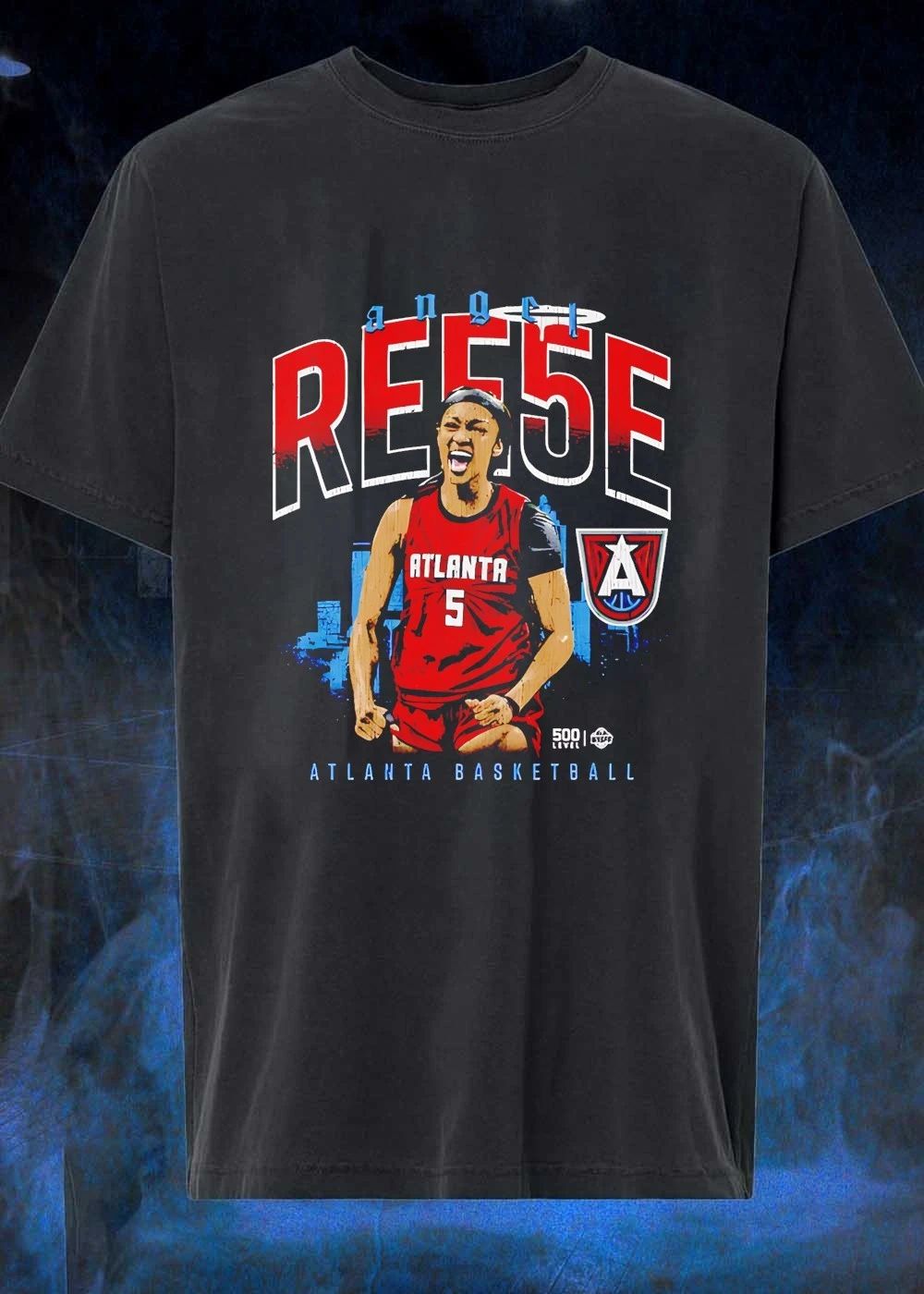 Angel Reese Shouting Atlanta Basketball Logo T-Shirt