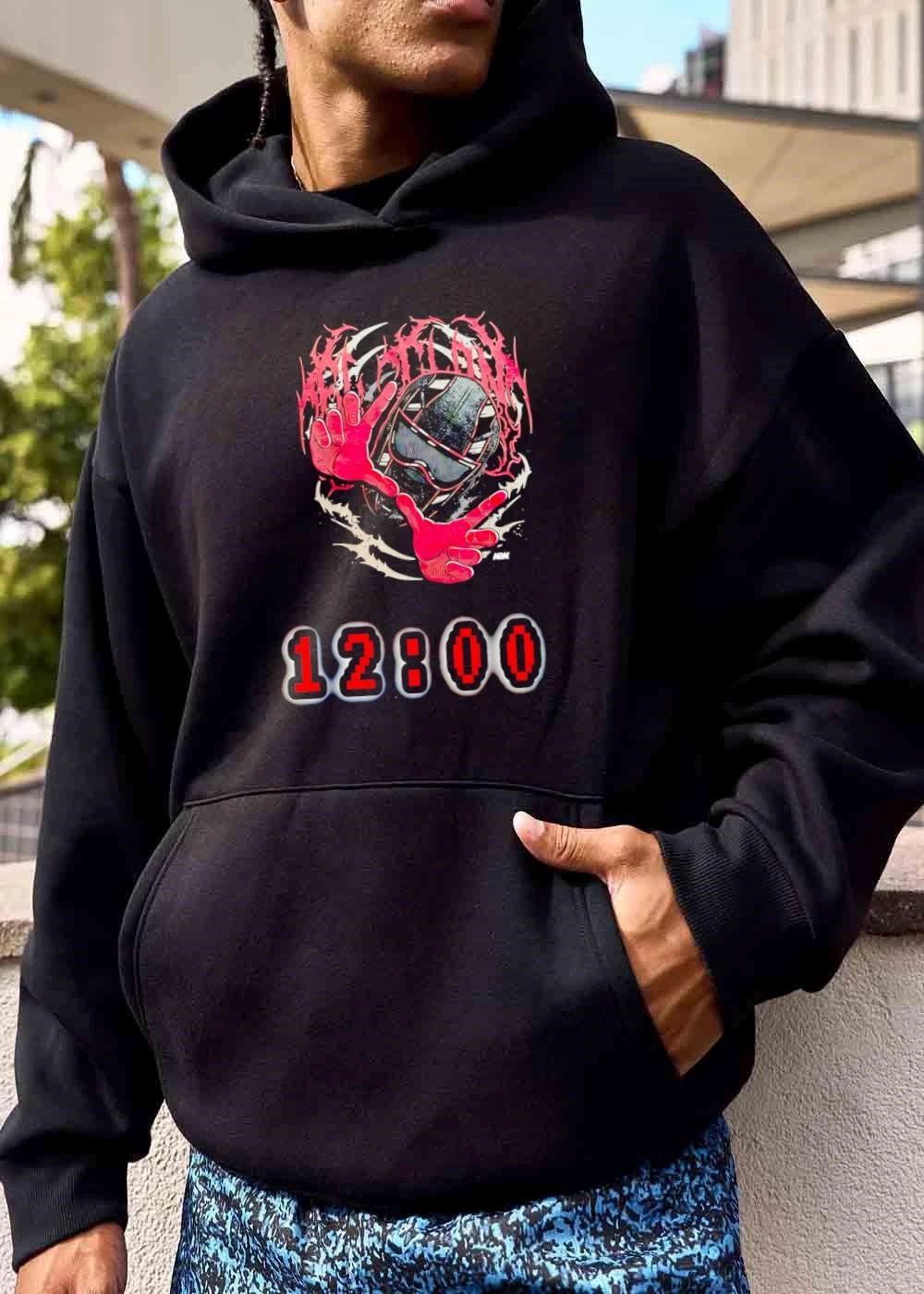Aew Action 12 00 Helmeted Figure Framing Eyes Hands Spiky Metal Graphics shirt