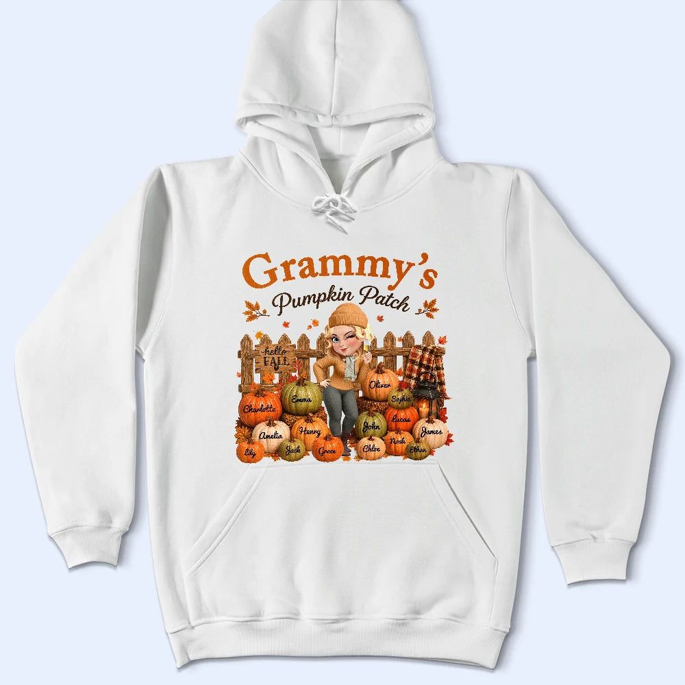 Grandma's Pumpkin Patch Fall Vibes - Personalized T Shirt