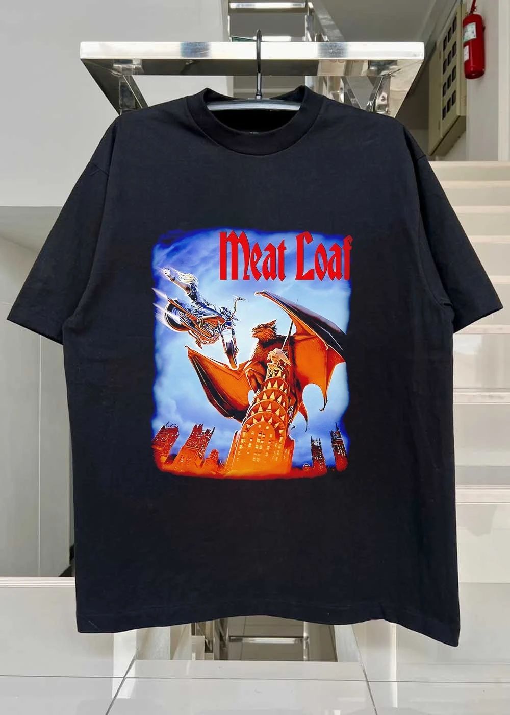 Meat Loaf Bat Out of Hell Motorcycle Riding Demon Graphic T-Shirt