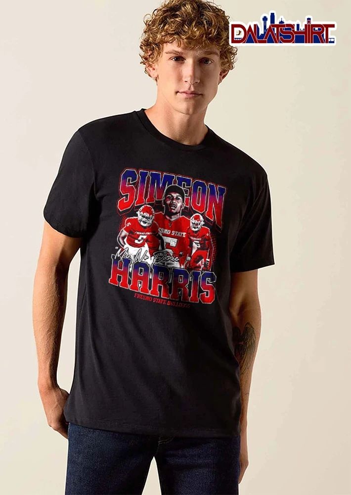 Fresno State Bulldogs NCAA Mr No Panic Simeon Harris Player Collage Halftone Bootleg shirt
