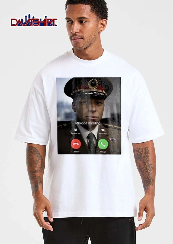 Mbappe Is Calling Military Officer Uniform Incoming Phone Screen shirt