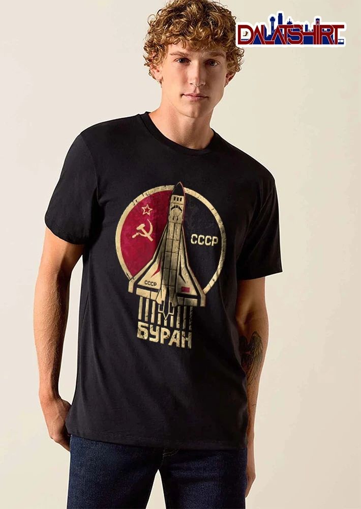 Cccp Buran Distressed Soviet Shuttle Hammer Sickle Emblem shirt