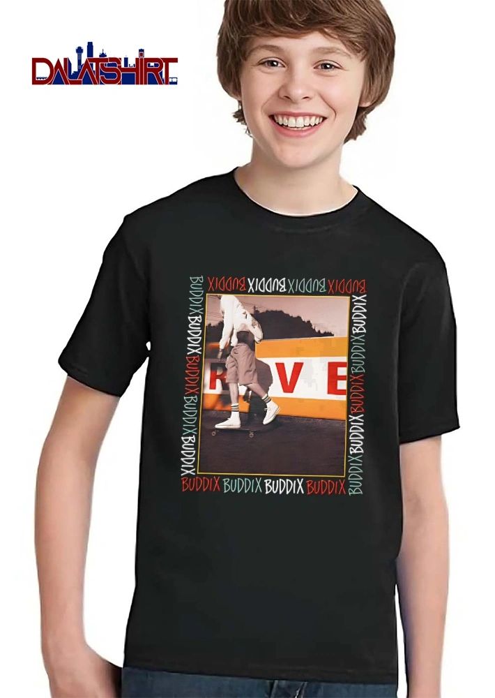 Buddix Skateboarder Riding Skateboard Striped Socks Framed Photo shirt