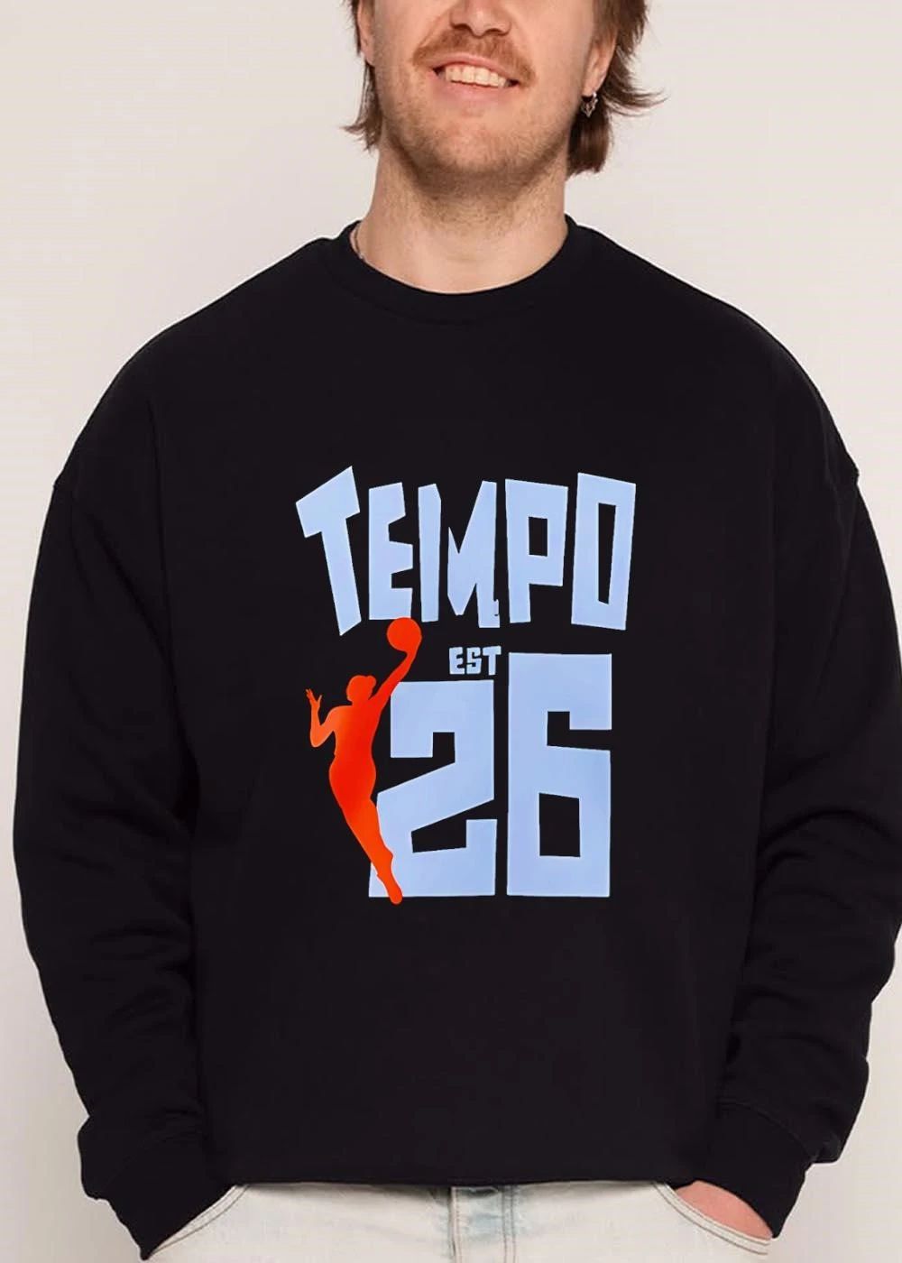Tempo Est 26 Orange Silhouette Female Basketball Player Dunking shirt