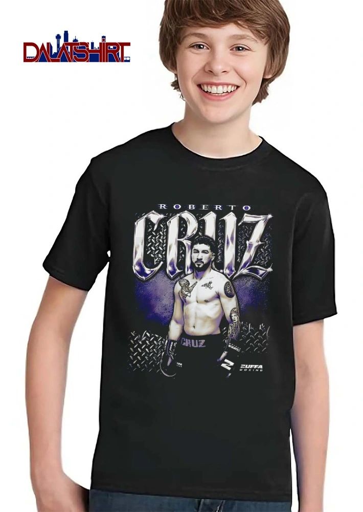 Zuffa Boxing Roberto Cruz Boxer Photo Chrome Text Diamond Plate shirt