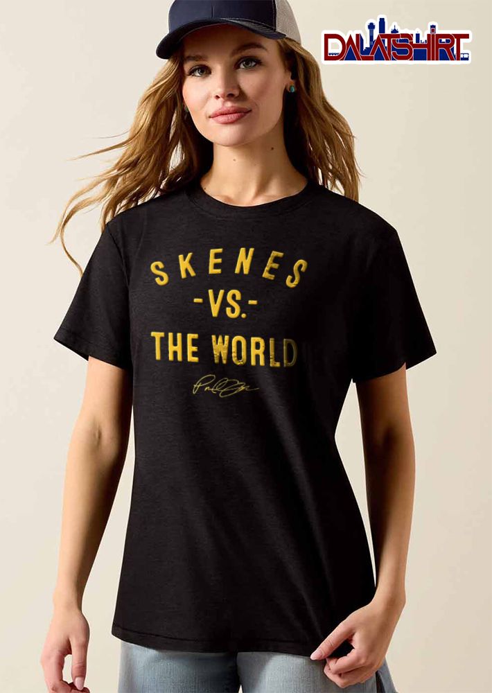 Skenes Vs The World Paul Yellow Typography Handwritten Signature shirt