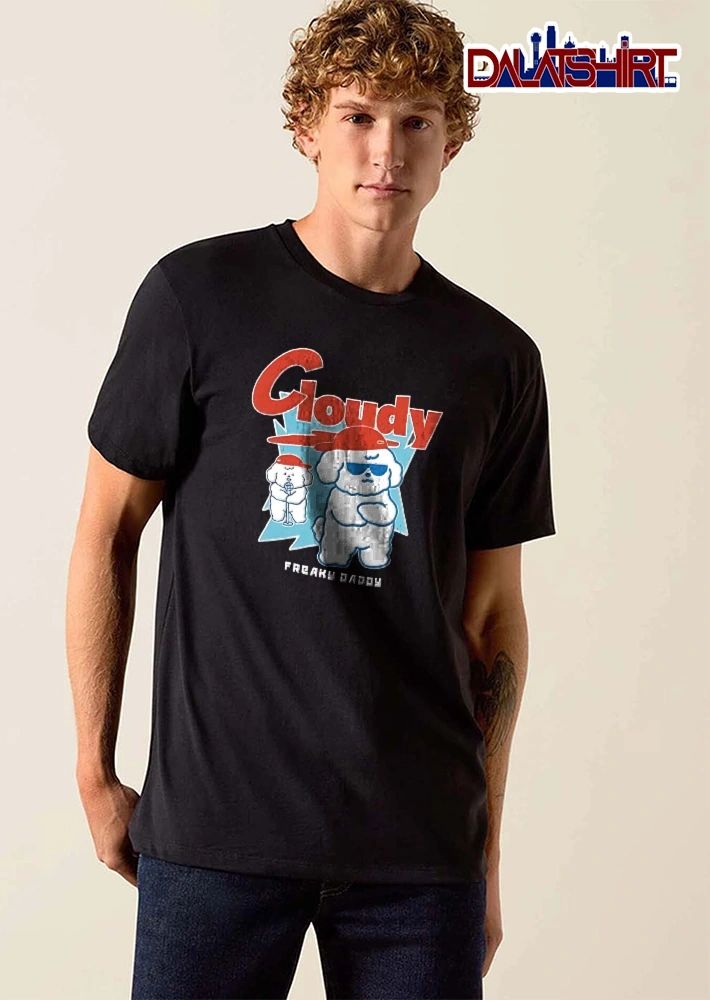 Cloudy Freaky Daddy Retro Cartoon Poodles Sunglasses Microphone shirt