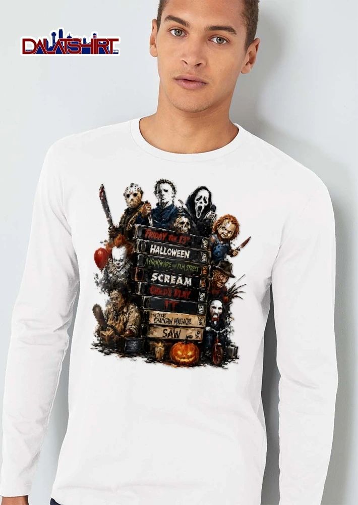 Friday The 13th Halloween Scream Childs Play IT Texas Chainsaw Massacre Saw Horror Movie shirt
