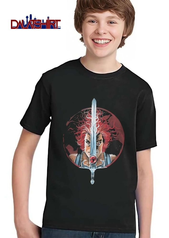Lion O Thundercats Holding Sword Of Omens Eye Of Thundera Red Circle Background shirt