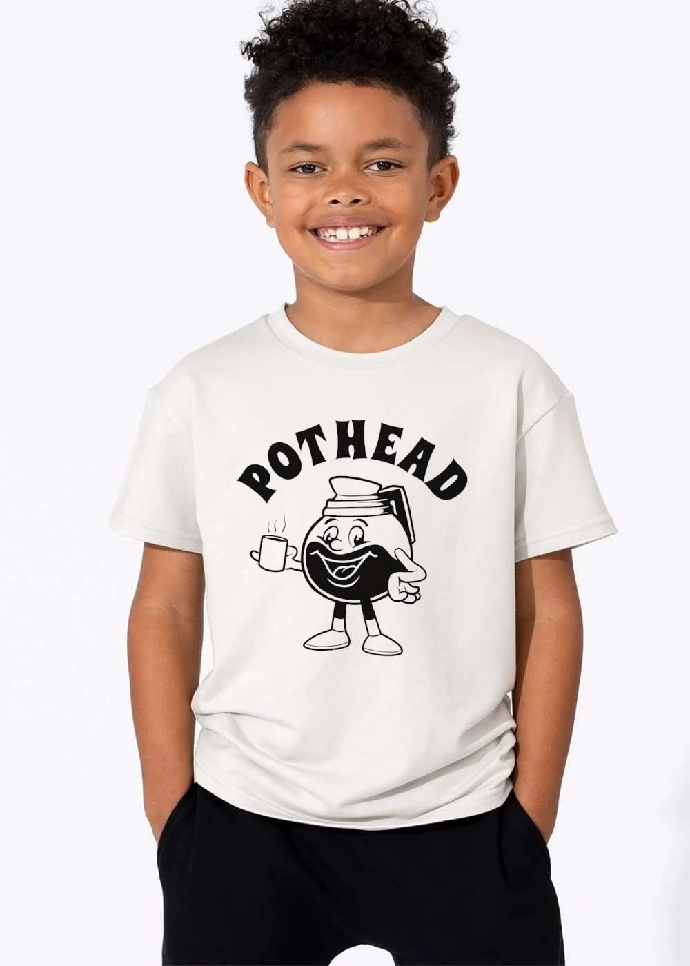 Pothead Vintage Cartoon Coffeehouse Carafe Holding Cup shirt