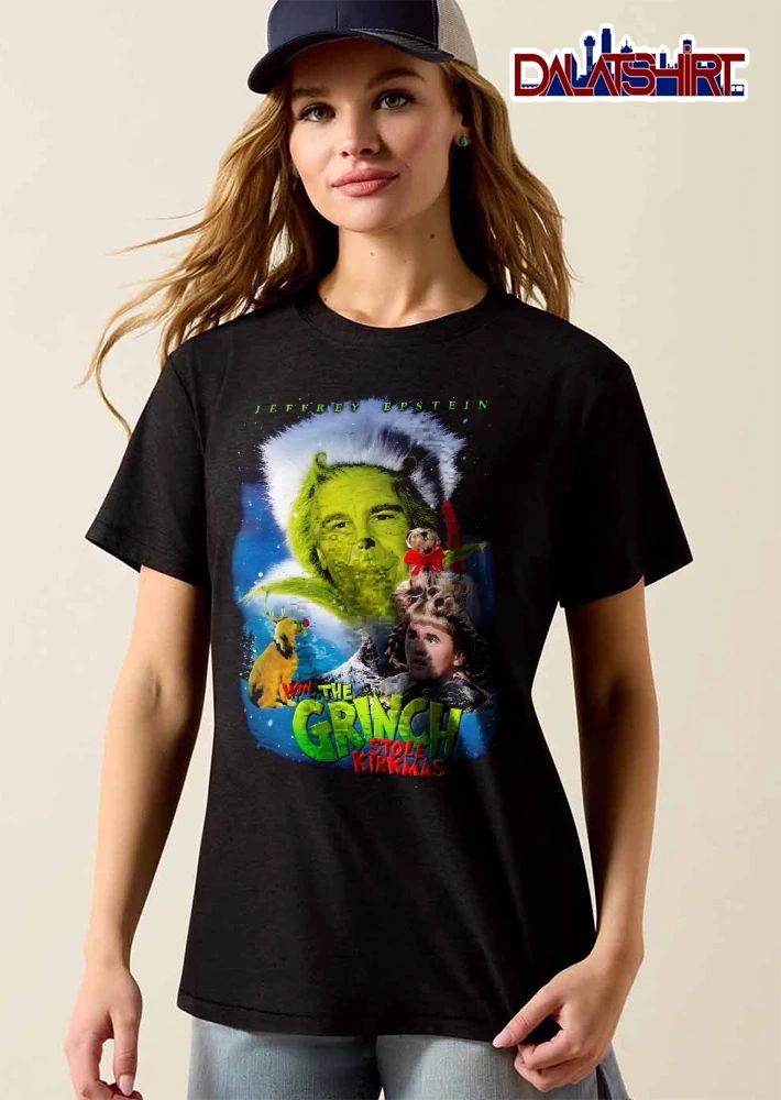 How The Grinch Stole Kirkmas Jeffrey Epstein Face Swap Charlie Kirk Cindy Lou Who Poster shirt
