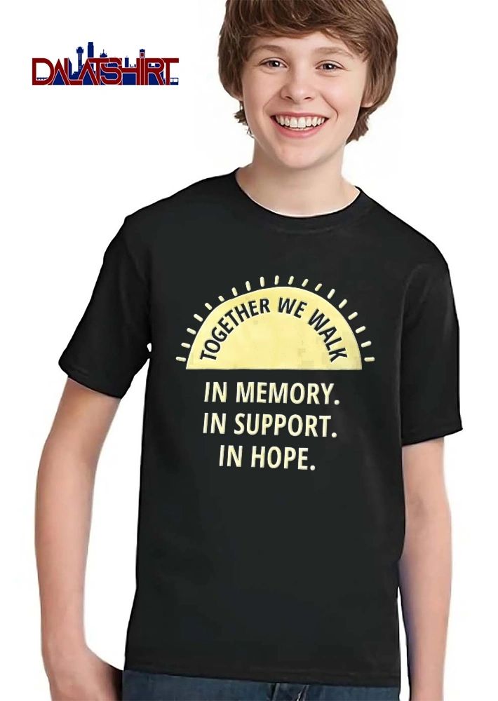 Together We Walk In Memory In Support In Hope Yellow Half Sunburst Rays shirt