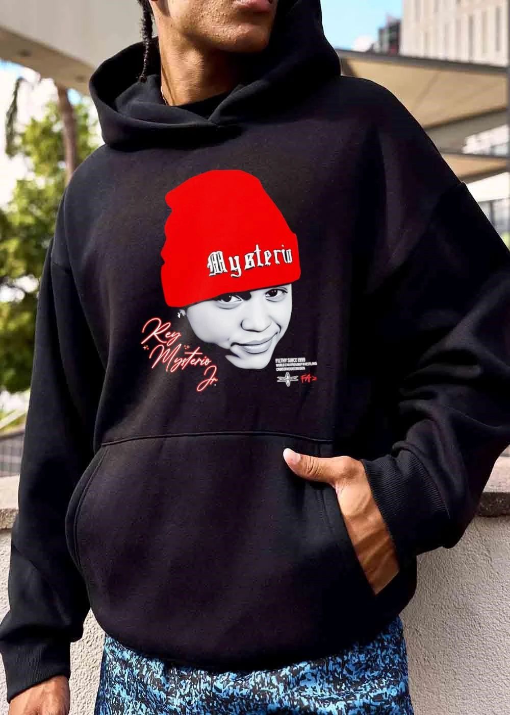 Wcw Filthy Since Rey Mysterio Jr Cruiserweight Division 1999 Unmasked Portrait Red Beanie shirt