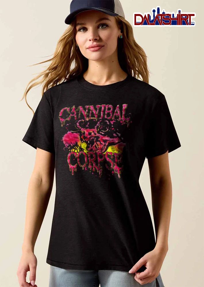 Cannibal Corpse Horned Demon Skull Winged Figures Dripping Slime Red Glow shirt