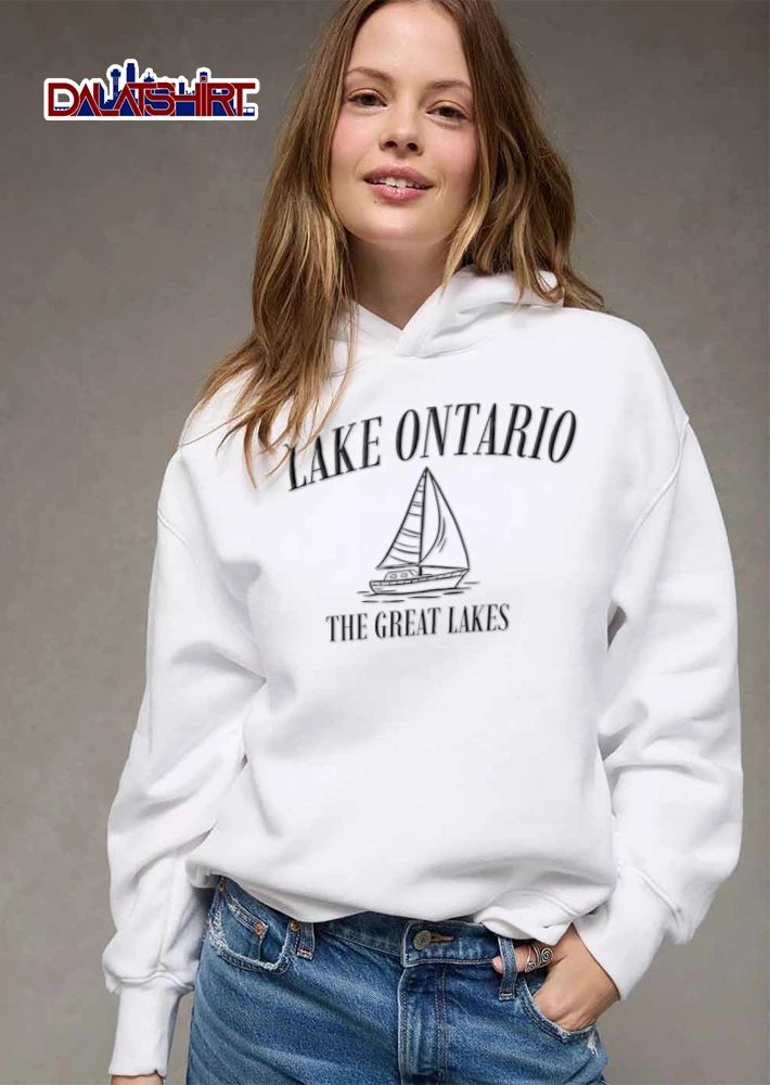 Lake Ontario The Great Lakes Line Art Sailboat Floating On Waves shirt
