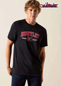 Huntley High School Red Raiders Arched Varsity Text Split Letter H Spear Stripes shirt