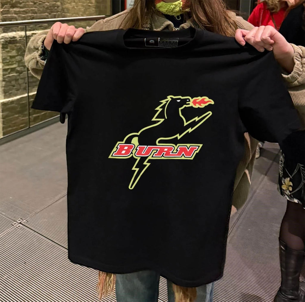 Awesome Fire-Breathing Horse Logo Burn Team shirt