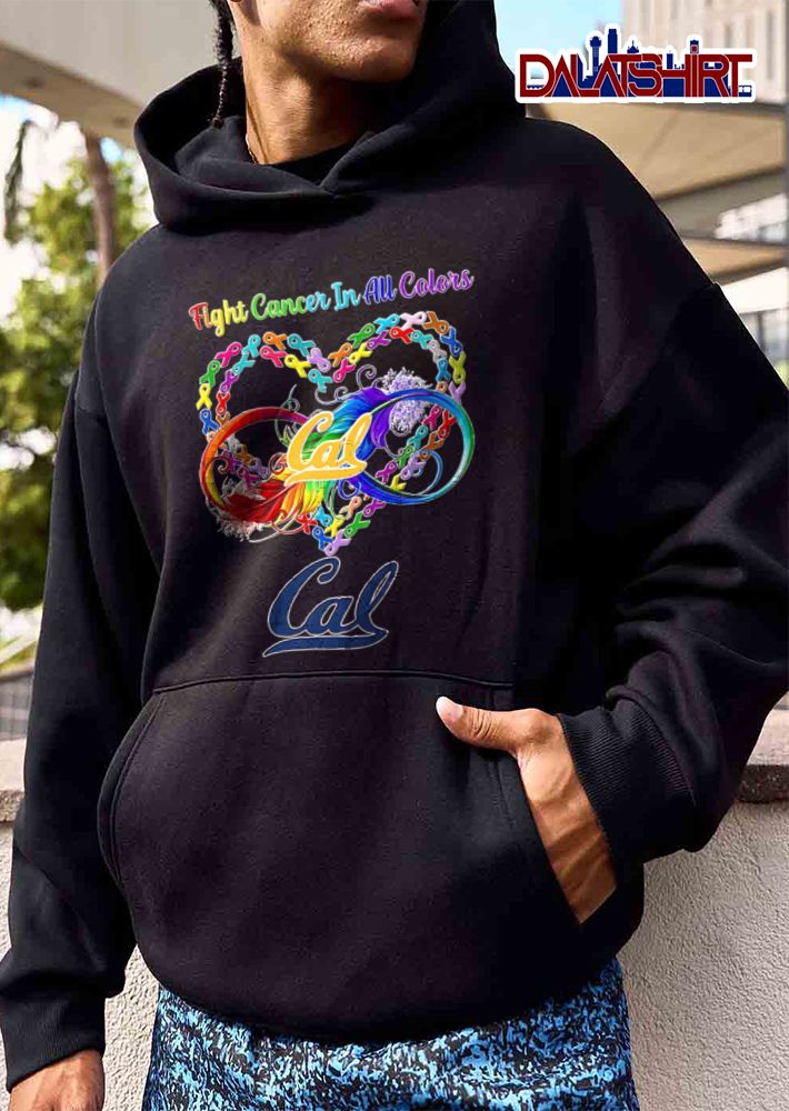 California Golden Bears NCAA Fight Cancer In All Colors Ribbons Heart Rainbow Feather Infinity Symbol shirt