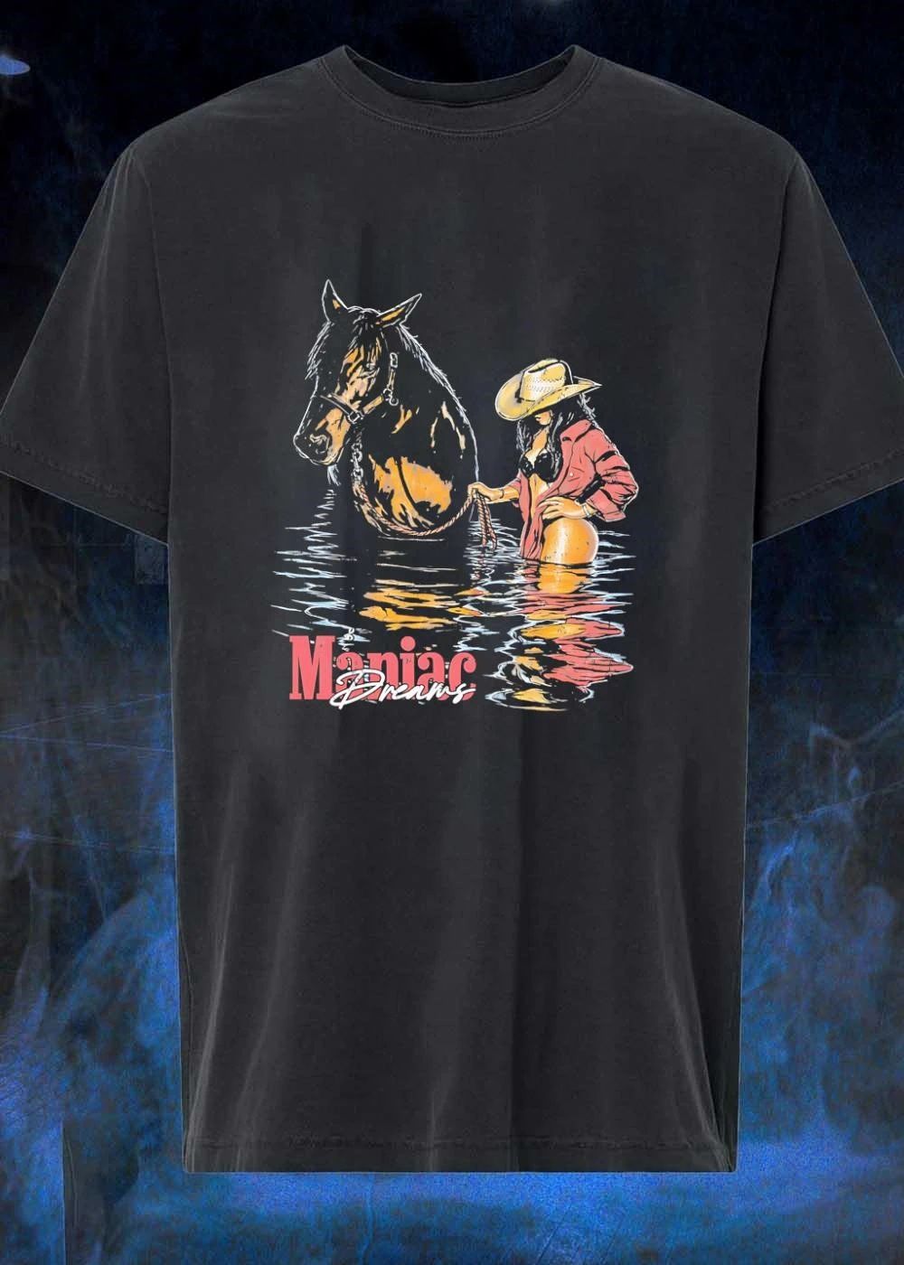 Maniac Dreams Cowgirl Leading Horse in Water shirt