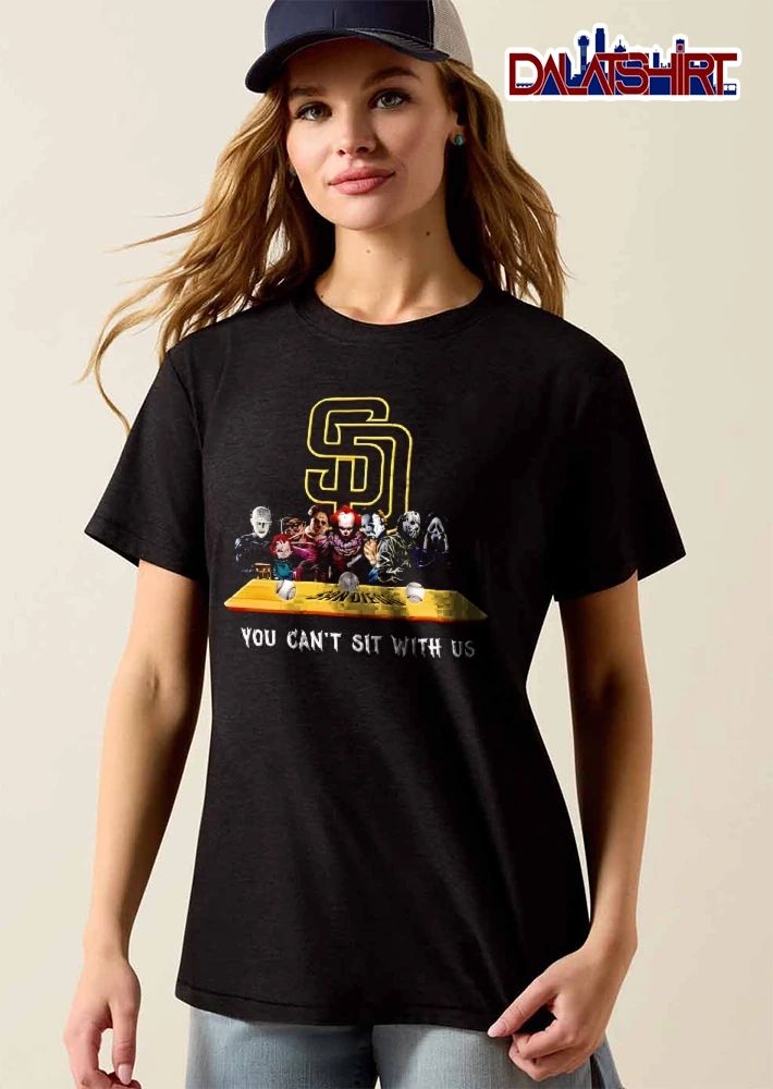 San Diego Padres MLB You Cant Sit With US Horror Movie Villains Bat Baseballs shirt