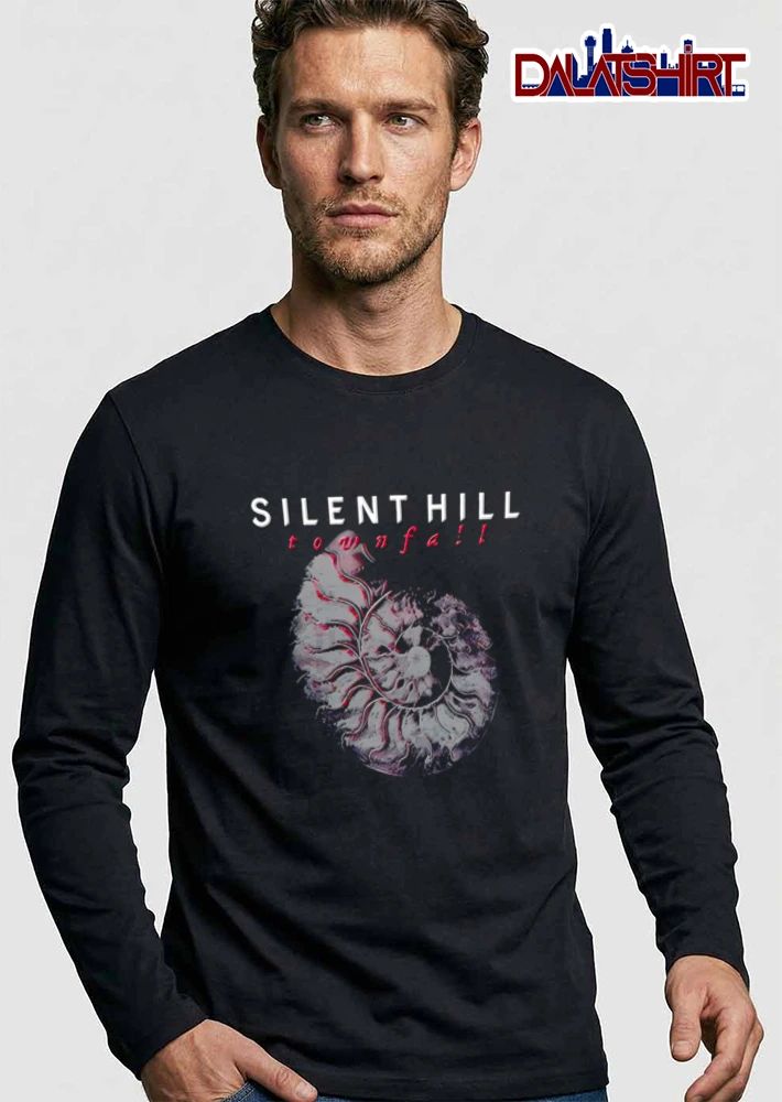 Silent Hill Townfall Grey Red Spiraled Ammonite Fossil Shell shirt