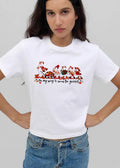 On My Way To Spread The Goosepel Cartoon Geese Autumn Clothes Red Wagon Pumpkins Coffee Leaves shirt