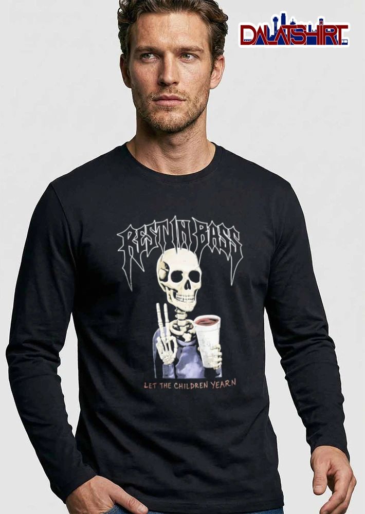 Rest In Bass Let The Children Yearn Skeleton Purple Sweater Styrofoam Cup Peace Sign shirt