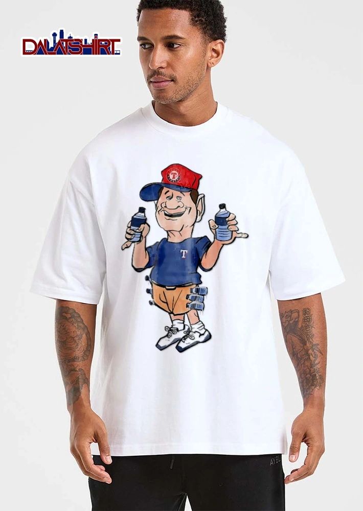 Texas Rangers MLB Wojtaszek Cartoon Caricature Holding Water Bottles shirt