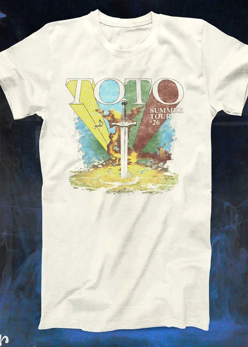 Toto Summer Tour 26 Sword Fantasy Rock Band Music T-Shirt