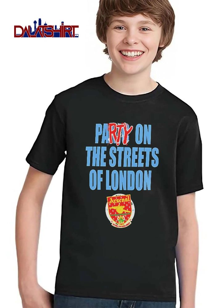 Arsenal Fc Party On The Streets Of London Red Graffiti Text Football Crest Logo shirt