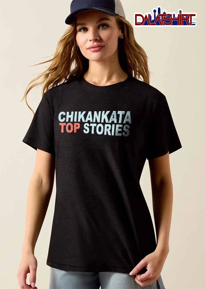 Chikankata Top Stories Two Color Vertical Text Typography shirt