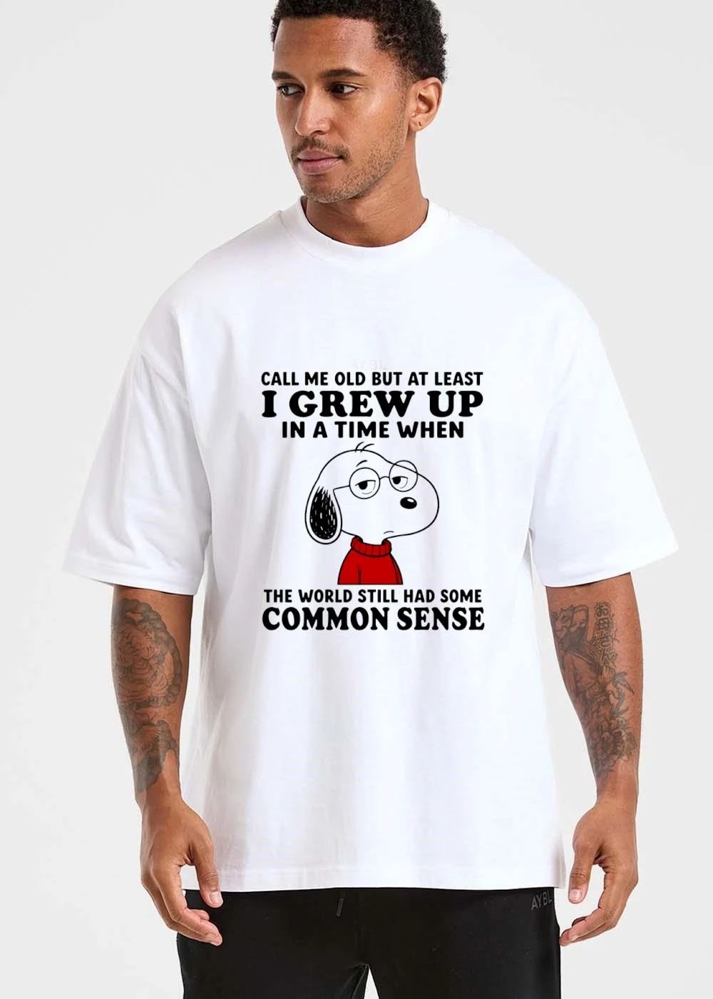Call Me Old But At Least I Grew Up In A Time When The World Still Had Some Common Sense Cartoon Dog Glasses shirt