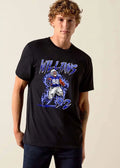 Williams 92 Screaming Football Player Blue Electric Flames shirt