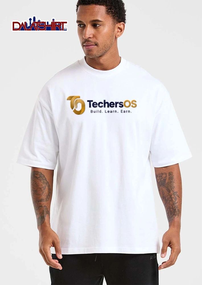 Techersos Build Learn Earn Gold Abstract Ribbon Swirl Logo shirt