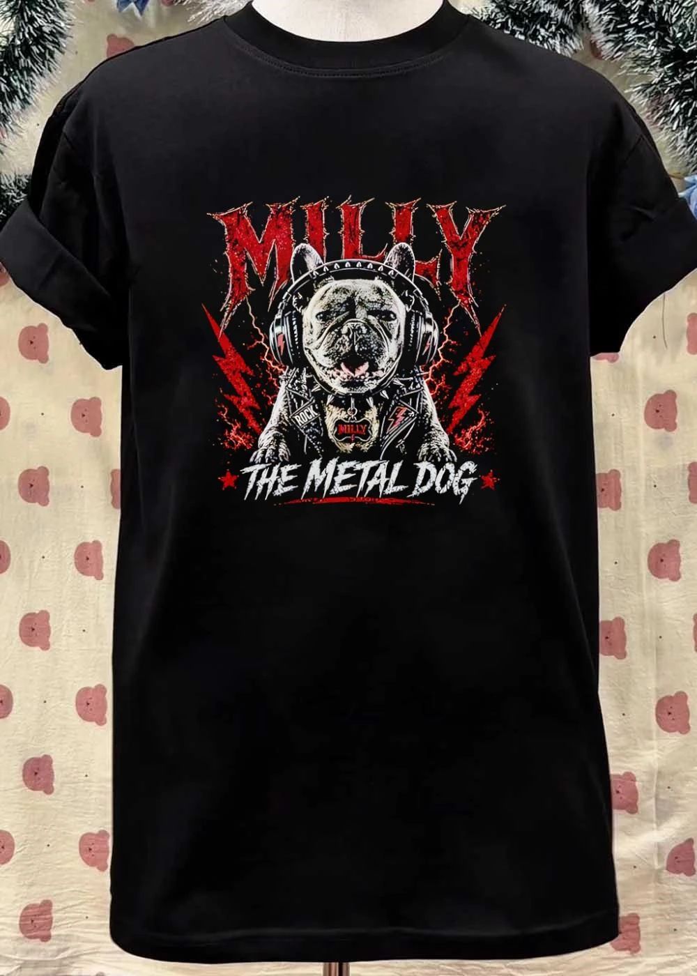 Milly The Metal Dog Rock Music French Bulldog T-Shirt