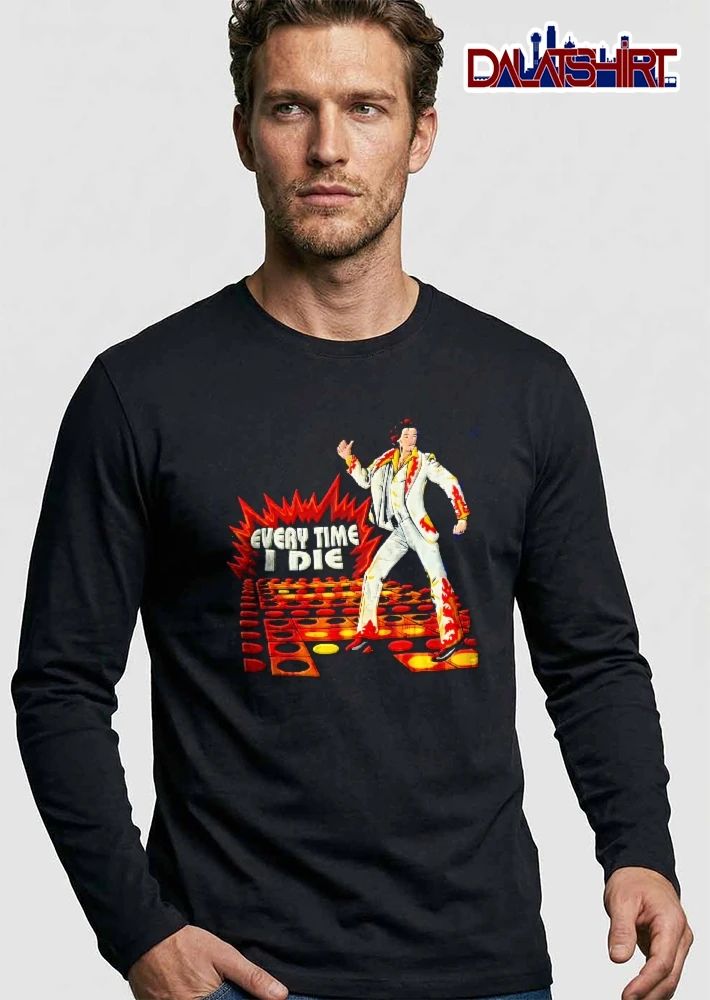 Every Time I Die Disco Dancer White Suit Flame Pattern Floor shirt