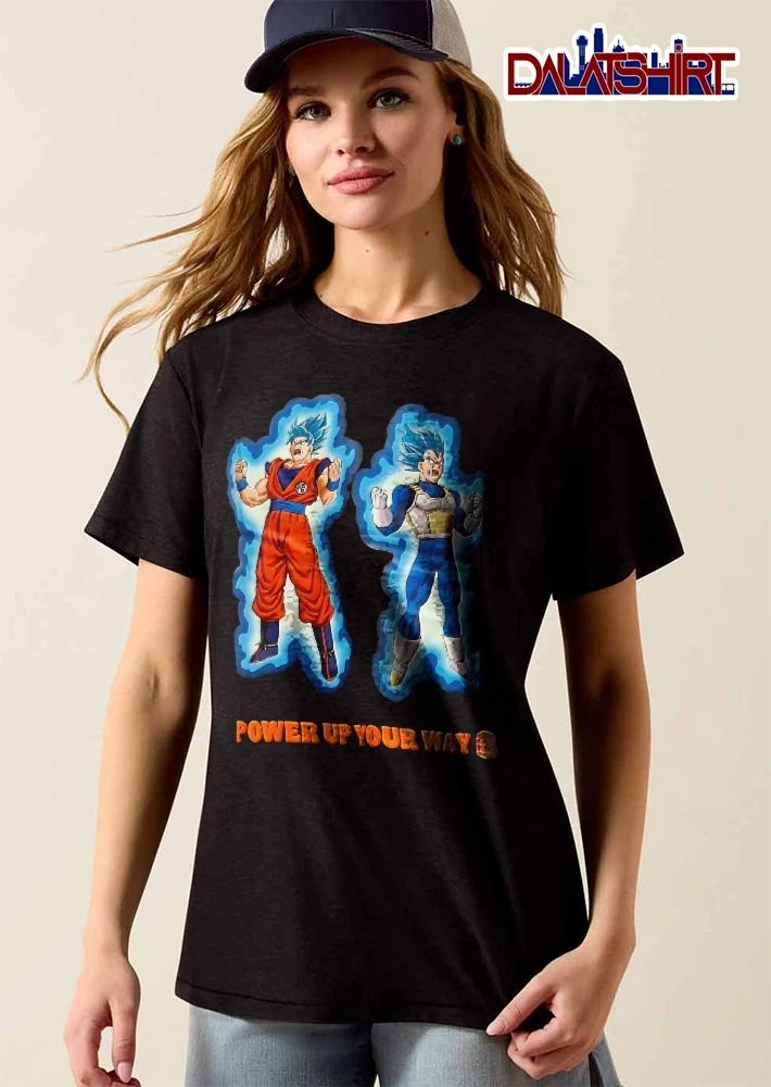 Burger King Power Up Your Way Goku Vegeta Super Saiyan Blue Aura shirt