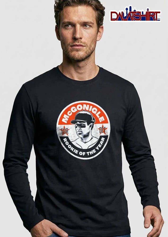 Mcgonigle For DET Rookie Of The Year Kevin Mcgonigle Baseball Player Portrait Button Badge Stencil Halftone shirt