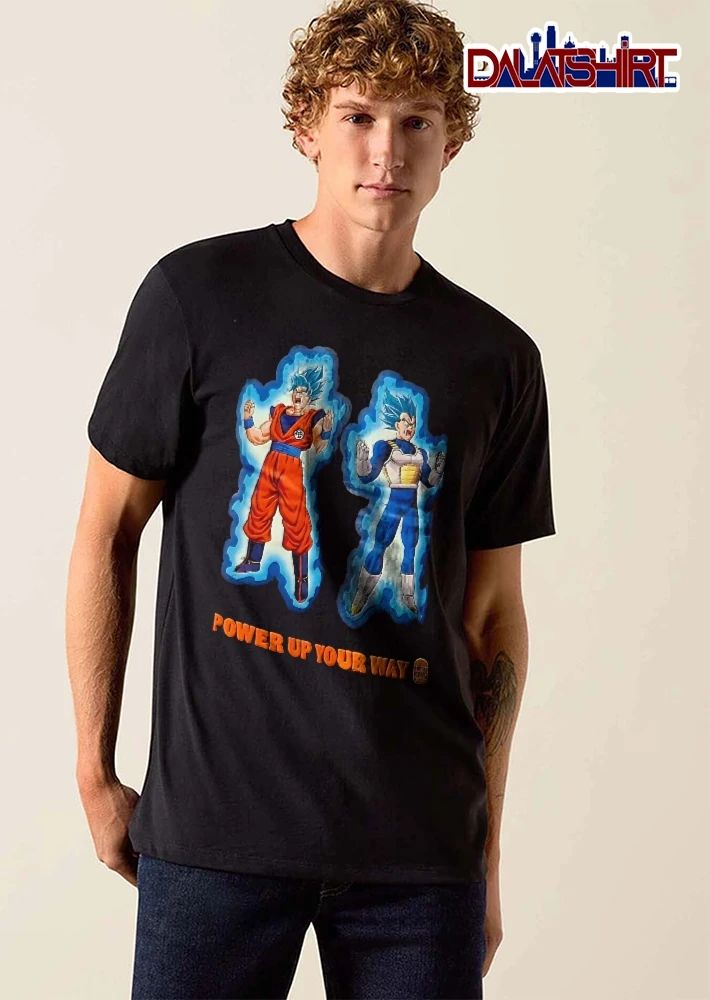 Burger King Power Up Your Way Goku Vegeta Super Saiyan Blue Aura shirt