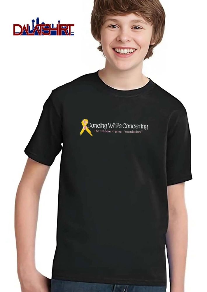 Dancing While Cancering The Maddie Kramer Foundation Yellow Awareness Ribbon Pink Musical Note shirt