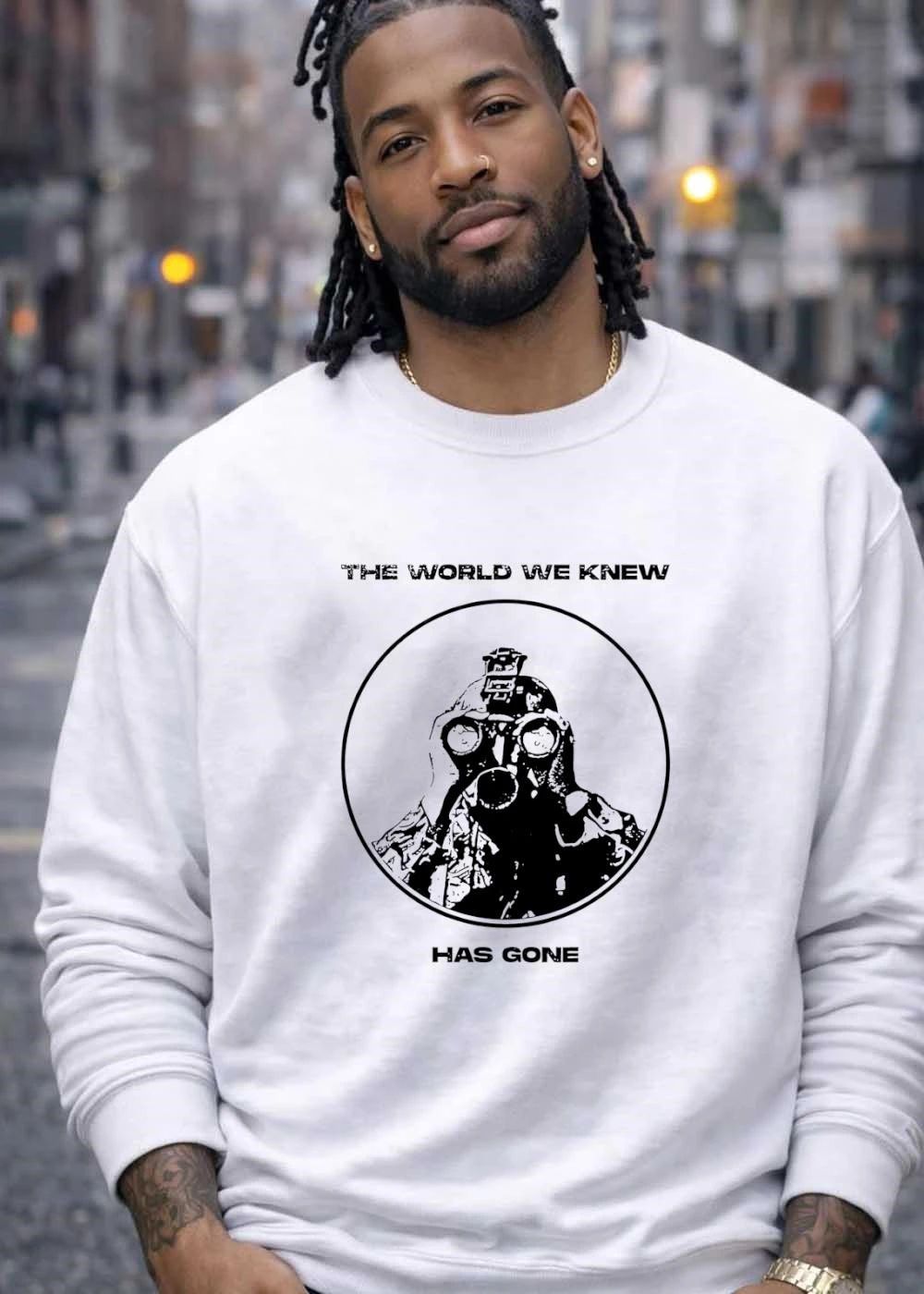Apocalypse Apparel The World We Knew Has Gone Soldier Holding Binoculars T-Shirt