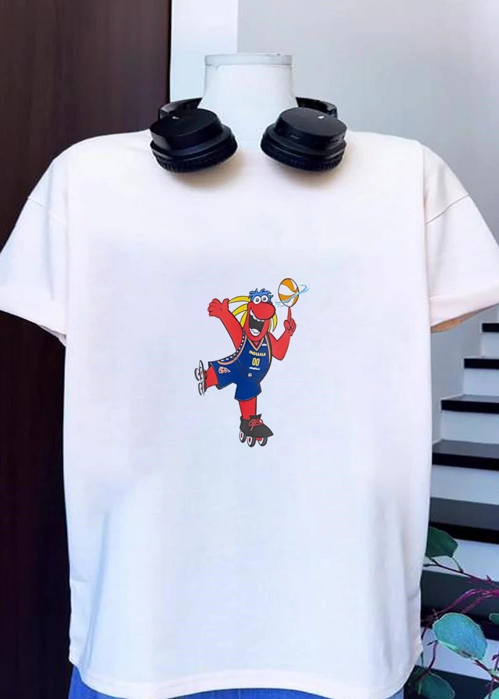 Mascot Roller Skating Spinning Basketball on Finger 00 shirt