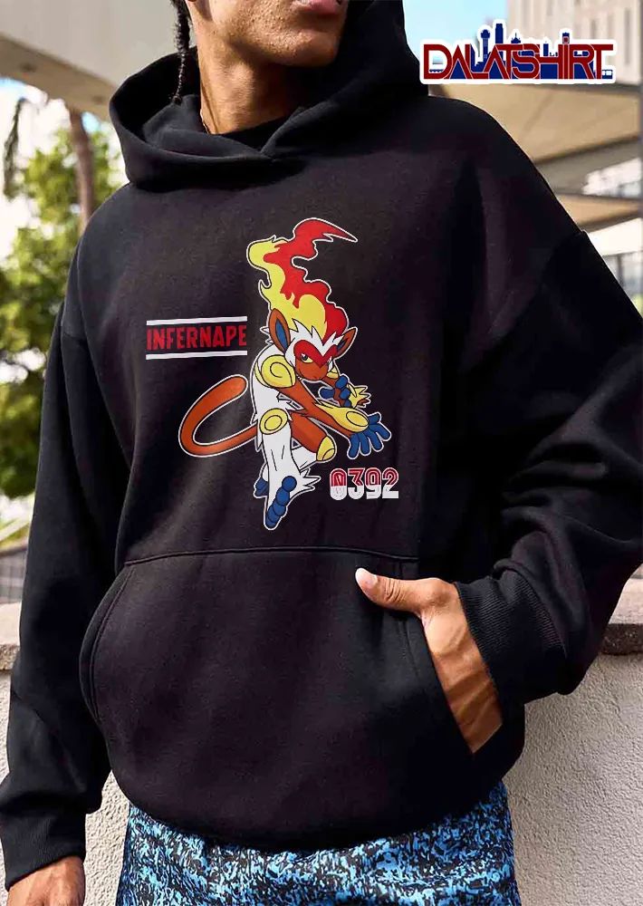 Infernape 0392 Flame Head Monkey Martial Arts Pose Cartoon shirt