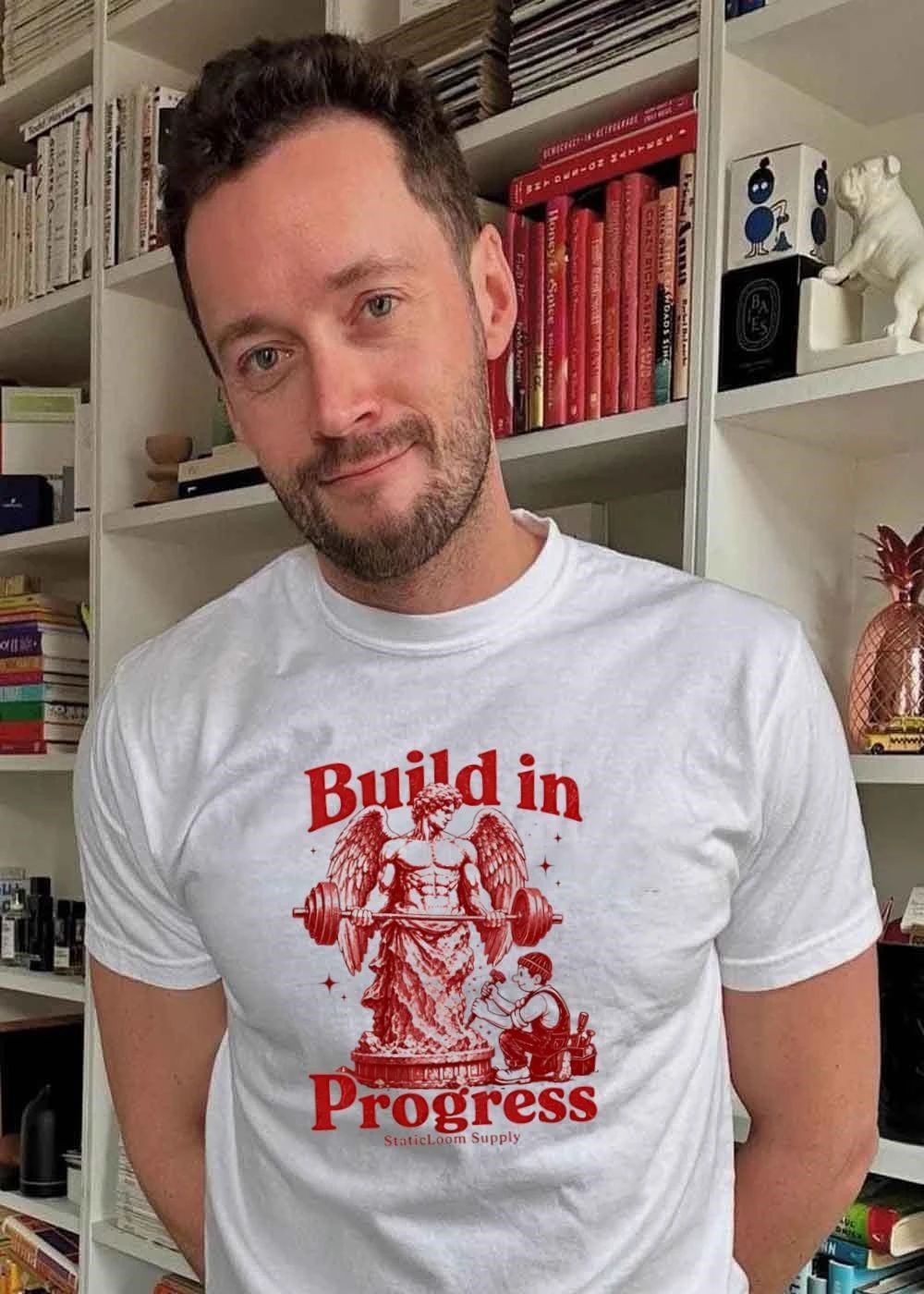 Staticloom Supply Angel Lifting Weight Build In Progress Shirt